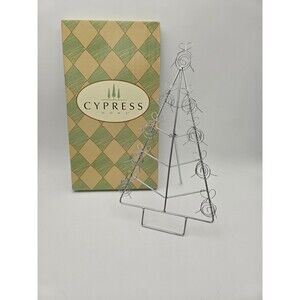 Silver Metal Tabletop Christmas Card Holder Display Tree Shaped Cypress Home